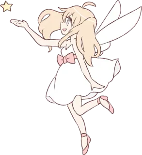 🙂 909f3741 fada, anime, fofo, asas, desenho animado whatsapp sticker