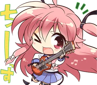 😉 7fd7c2cb セリフです Anime, Gadis, Gitar, Musik, Chibi, Lucu telegram sticker