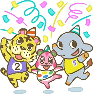 Animal Crossing 15th Anniversary Sticker :: @line_stickers telegram stickers