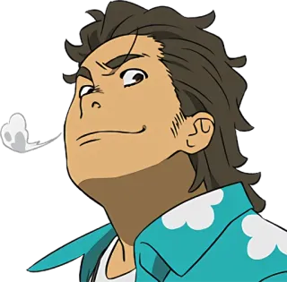 😌 afcc22ca anime, pria, jengkel, tidak senang, kartun telegram sticker