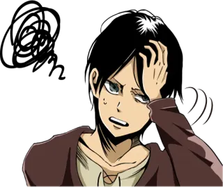 😫 5a3de3b8 Eren Yeager Attack on Titan Аниме, Манга, Эрен, Атака титанов, Персонаж telegram sticker