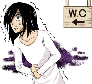 😨 f9fe1e92 W.C Туалет, Ванная, Аниме, Срочно, WC telegram sticker