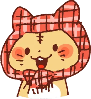 😃 de041983 schattig, dier, kat, ruitjes, cartoon telegram sticker