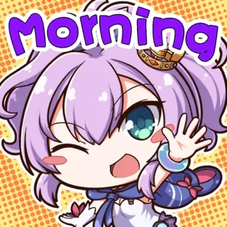 👋 d97c8a48 Morning manhã, anime, kawaii, fofo, saudação telegram sticker