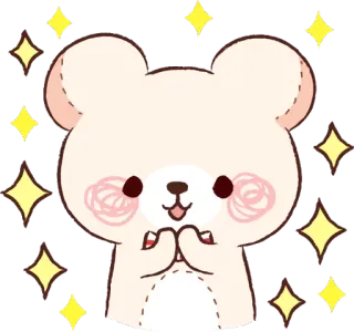 ✨ 1a70c488 urso, fofo, kawaii, brilhos, desenho animado, animal telegram sticker
