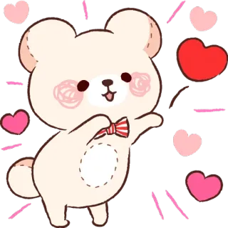 ❤️ 52d7d539 urso, fofo, kawaii, coração, desenho animado, adesivo telegram sticker