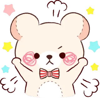 😤 7ce8a536 bravo, fofo, urso, desenho animado, laço, animal, adesivo telegram sticker