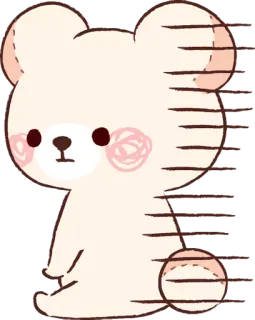 😐 97102dc3 urso, fofo, animal, kawaii, desenho animado, adesivo, correndo, velocidade telegram sticker