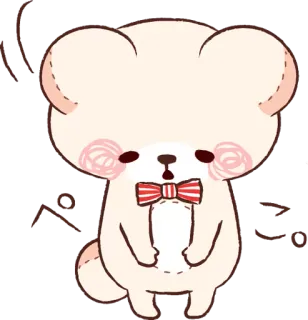 🙇‍♂️ aca7fbc5 ペロッ fofo, urso, gravata borboleta, kawaii, desenho animado, animal, personagem telegram sticker