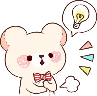 💡 b428c39a urso, lâmpada, ideia, pensando, desenho animado, fofo, gravata borboleta telegram sticker