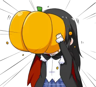 😃 04345bf8 halloween, kürbis, anime, mädchen, kostüm, herbst, süß telegram sticker