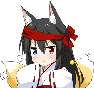 😼 a749d09c Anime Mädchen, Fuchs Ohren, Tierohren, Süß, Cartoon, Chibi, Aufkleber telegram sticker