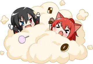🤜 c7b93f02 Cartoon, Niedlich, Kawaii, Anime, Chibi, Süßigkeiten, Wolke telegram sticker