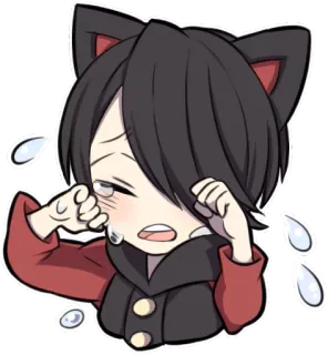 😿 0766e8ca anime, cat ears, crying, sad, manga, emotion, tears telegram sticker