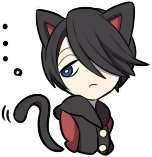 😳 11b497a2 cat, neko, anime, cute, chibi, manga, character, kawaii telegram sticker