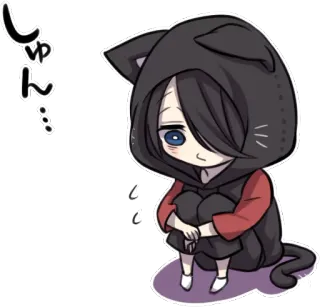 😞 26796fc9 しゅん… cat, cute, anime, sad, kawaii, sticker telegram sticker
