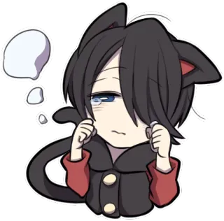 😰 41c81ce8 cat, anime, manga, sticker, cute, sad, thinking, character telegram sticker