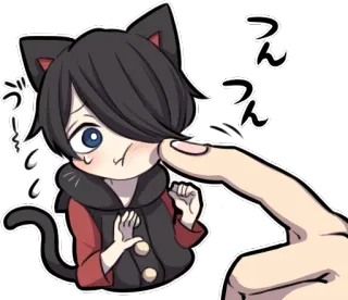 😶 89bcb823 ん anime, cat ears, kawaii, cute, manga, digital art telegram sticker