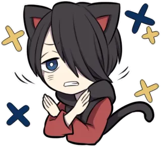 ❌ fd2762c1 anime, cat, kawaii, cute, sparkles, emo telegram sticker