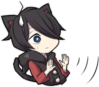 🙅 feaf3a72 anime, manga, chibi, kawaii, cat ears, anime character, cute, sticker telegram sticker