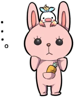 🐰 48a11038 兔子, 可爱, 动物, 卡通, 卡哇伊, 胡萝卜 telegram sticker