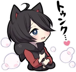 😻 81d1501f トウィンク Q版, 猫耳, 动漫, 可爱, 卡哇伊, 日式 telegram sticker