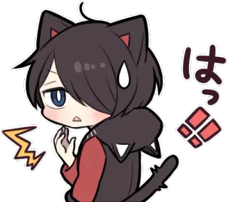 😓 821f77f9 はっ 动漫, 猫, 震惊, 汗, 可爱 whatsapp sticker