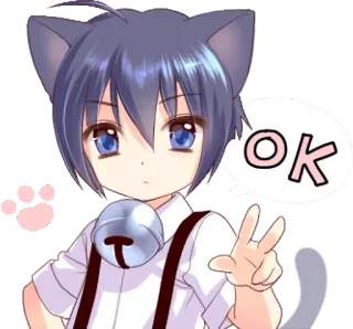 Boy of a black cat :: @line_stickers whatsapp stickers