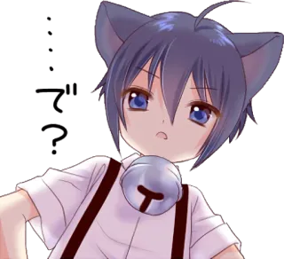 Boy of a black cat :: @line_stickers whatsapp stickers