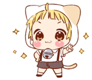 🤩 b03bbc86 คาวาอิ, อนิเมะ, จิบิ, แมว, การ์ตูน, น่ารัก telegram sticker