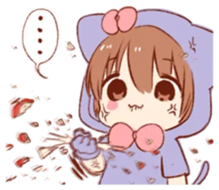 💔 c91ef693 โกรธ, อารมณ์เสีย, อนิเมะ, คาวาอิ, จิบิ telegram sticker