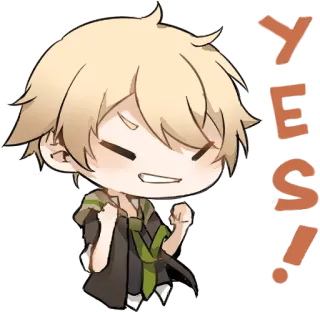 ✊ 2e30de69 YES! anime, manga, cute, yes, affirmative, chibi whatsapp sticker