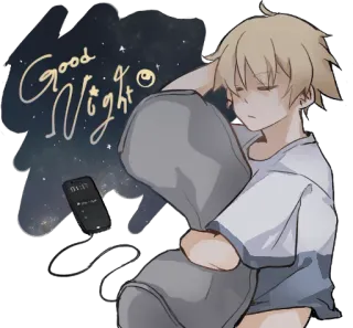 😴 acbafb96 Good Night sleepy, anime, good night, relax, night whatsapp sticker