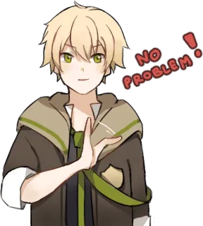 👌 b53c78a0 NO PROBLEM ! anime, boy, character, sticker, no problem whatsapp sticker