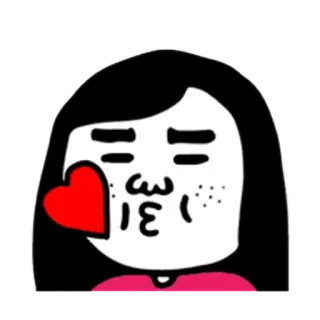 😊 22927a09 만화, 하트, 키스, 사랑, 귀여운, 소녀 whatsapp sticker