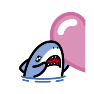 🐯 88bfd3d8 Squalo, Gomma da masticare, Carino, Cartone animato, Creatura marina telegram sticker