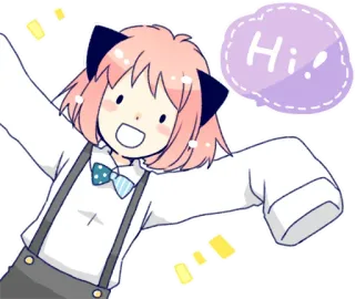 👋 727c15a5 Anya Forger Spy × Family Hi! อนิเมะ, น่ารัก, การ์ตูน, อัญญา, สปาย × แฟมิลี, สติกเกอร์, ร่าเริง telegram sticker