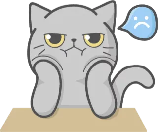 😡 d4d9895b 猫, 悲しい, ふくれっ面, 不幸せ, 漫画, 動物, かわいい telegram sticker