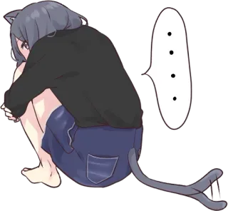 Cat girls sticker ENG :: @line_stickers whatsapp stickers