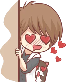 😍 1e5eec87 cartoon, love, hearts, eyes, anime, cute, kawaii, chibi telegram sticker