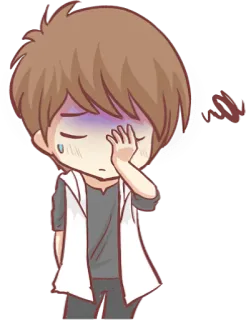 😓 90df6f97 chibi, sad, anime, tired, exhausted, sick telegram sticker