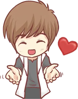 💘 b65ebd25 cartoon, heart, love, hug, cute, kawaii, anime telegram sticker