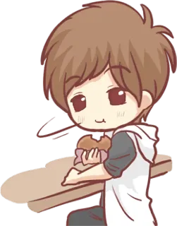🍗 e9d4dcda chibi, eating, food, cute, cartoon, person telegram sticker