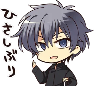 👋 db4fb0b7 ひさしぶり anime, manga, greeting, kawaii, chibi, Japanese telegram sticker
