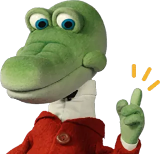 ☝ 16a54b2d Alligator, Puppe, Mittelfinger, Geste, beleidigend telegram sticker