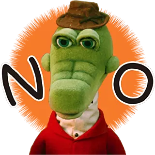 👎 d90bf7d1 NO Alligator, Puppe, Nein, Ablehnung telegram sticker
