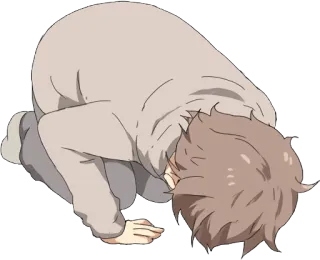 🙇‍♂️ 6cb44ed0 person, kniend, entschuldigung, verbeugung, traurig, anime stil, emotional, reue telegram sticker