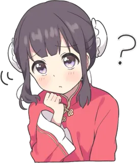 ❓ ac689839 アニメ, 女の子, 質問, ステッカー, 漫画 telegram sticker