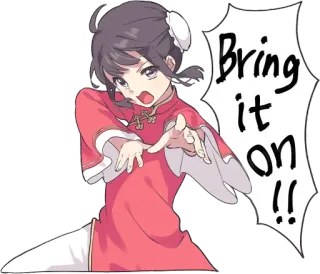 👊 10793278 Bring it on!! Anime, Chica, A por ello, Desafío, Pelea telegram sticker