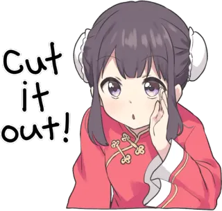 🛑 edb54305 Cut it out! anime, dibujos animados, chica, expresión, basta ya telegram sticker